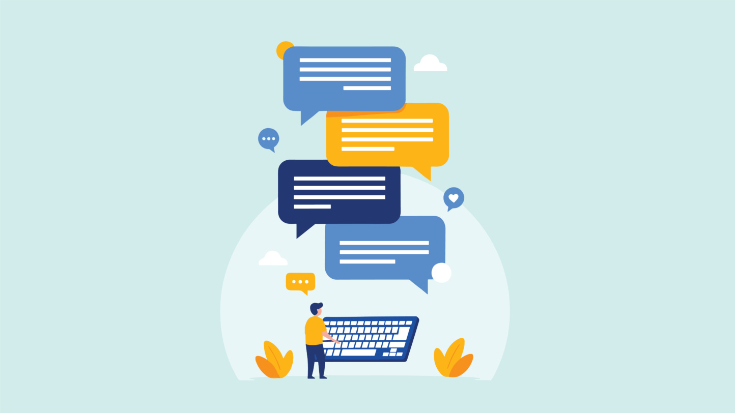 Illustration digitaler Kommunikation im Ausbildungsmanagement